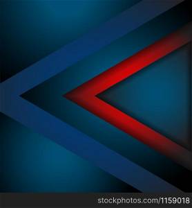 Abstract drak blue and red angle arrow overlap vector background on space for text artwork design. Vector illustration