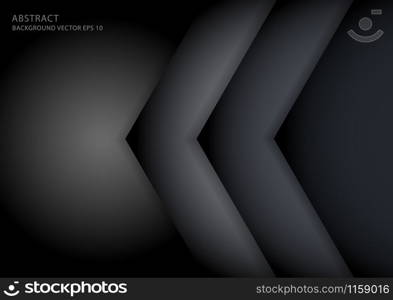 Abstract drak gray arrow overlap background on space for text artwork design. Vector illustration