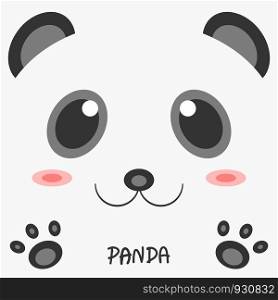 Abstract drawing animal panda picture 2d design. Use for cute work for kids, learning studying world of life. illustration vector eps10