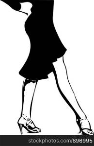 Abstract drawing of Latino Dancing woman legs vector illustration