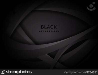 Abstract dynamic black and gray curve layer bckground. Template design. Vector illuatration