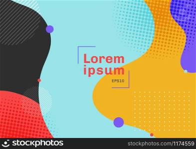 Abstract dynamic colorful fluid shapes geometric background modern flat design concept. You can use for cover brochure, banner web, poster, print ad, flyer, etc. Vector illustration