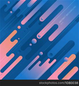 Abstract dynamic composition made of various color rounded shapes lines in diagonal rhythm. Vector illustration
