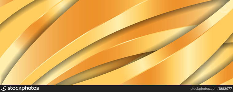 Abstract Dynamic Gold Background with Various Shape Design. Usable for Background, Wallpaper, Banner, Poster, Brochure, Card, Web, Presentation. Vector Illustration Design Template. Graphic Design Element.