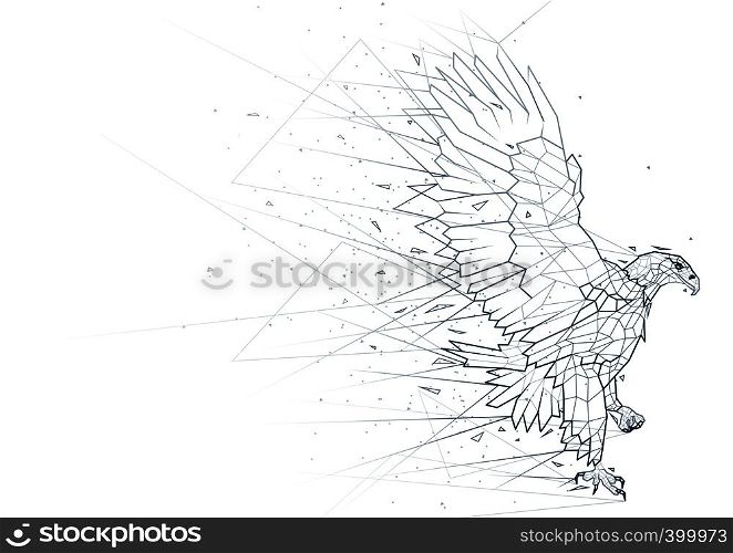 Abstract Eagle Low Poly Wireframe