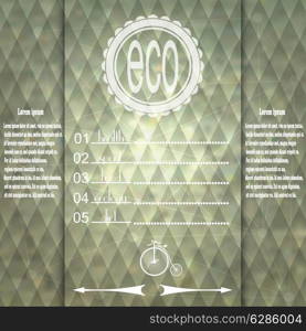 Abstract eco background with elements of infographics and options. Vector illustration