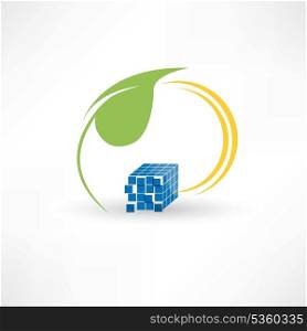Abstract eco leaf icon