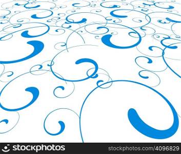 Abstract editable vector background of blue twirl shapes