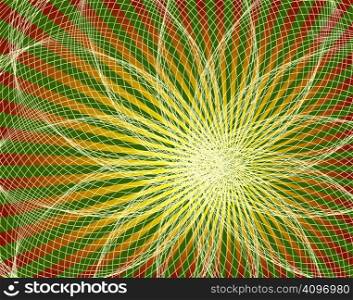 Abstract editable vector illustration of a flower and stripes