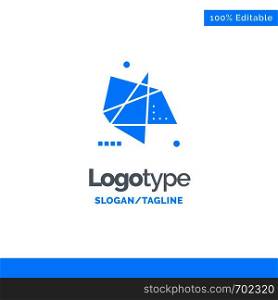 Abstract, Effects, Graphics, Motion, Special Blue Solid Logo Template. Place for Tagline