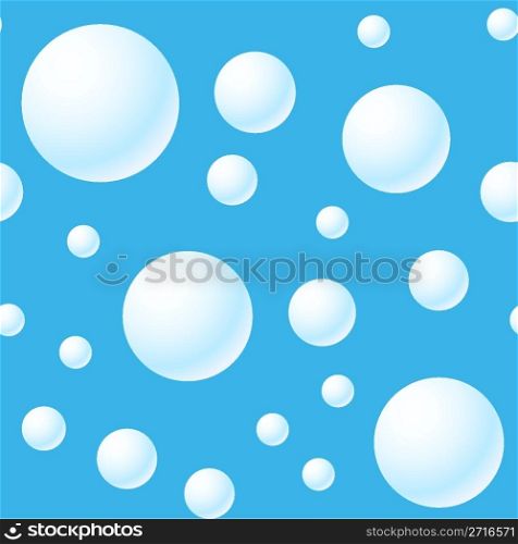 Abstract elegance blue background with white balls. Vector illustration. Seamless pattern.