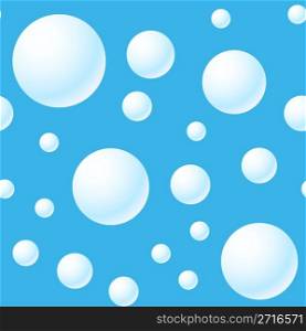 Abstract elegance blue background with white balls. Vector illustration. Seamless pattern.