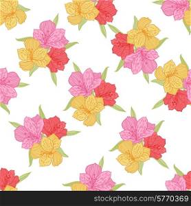 Abstract elegance seamless flower pattern with orchid.