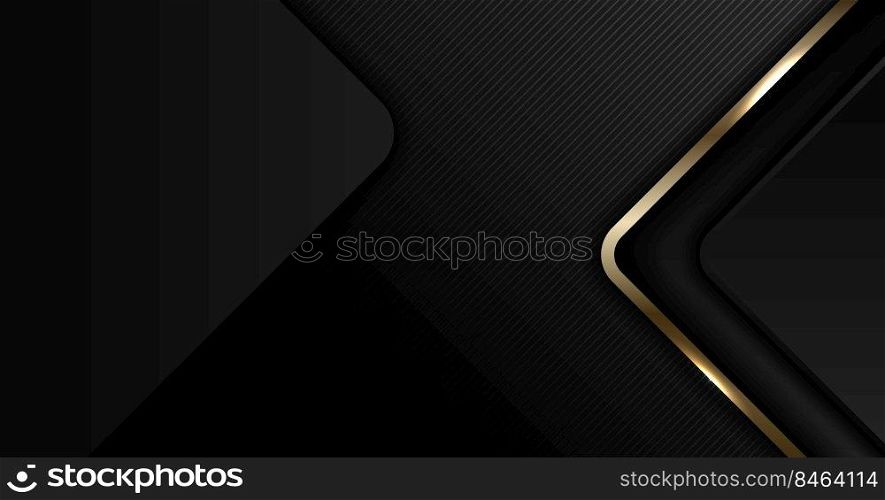 Abstract elegant banner web gold and black shiny square round on dark background luxury style. You can use for vip invitation card or flyer, poster, banner web, brochure, etc. Vector illustration 