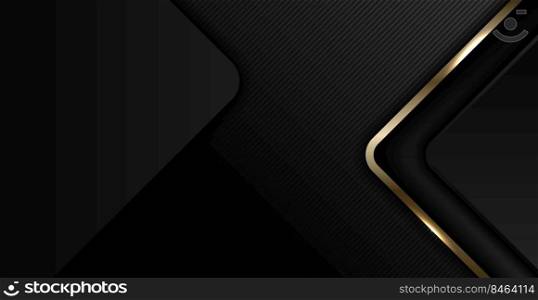 Abstract elegant banner web gold and black shiny square round on dark background luxury style. You can use for vip invitation card or flyer, poster, banner web, brochure, etc. Vector illustration 