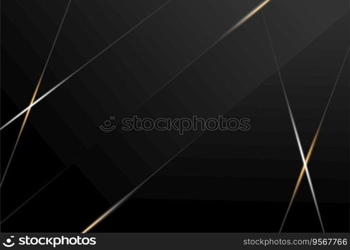 Abstract elegant black background with golden line