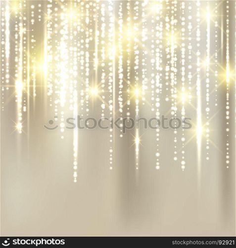 Abstract elegant christmas golden fabric background with gold glitter. Vector Illustration.