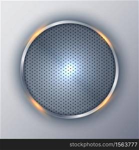 Abstract elegant circle metallic round silver frame on white background. Vector illustration