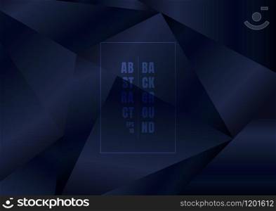 Abstract elegant dark blue glossy low polygon geometric background and texture. Luxury style. Vector illustration