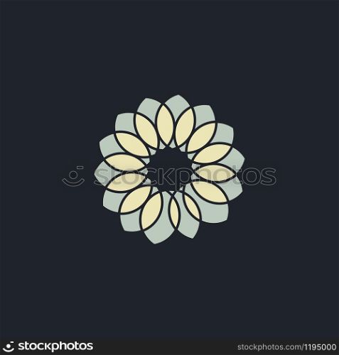Abstract elegant flower logo icon vector design. Universal creative premium symbol. Graceful jewel boutique vector sign.