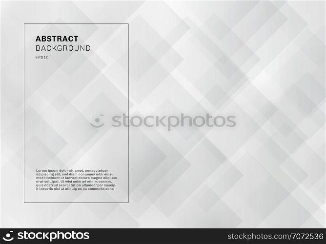 Abstract elegant geometric squares overlapping white and gray color background technology style. Vector illustration