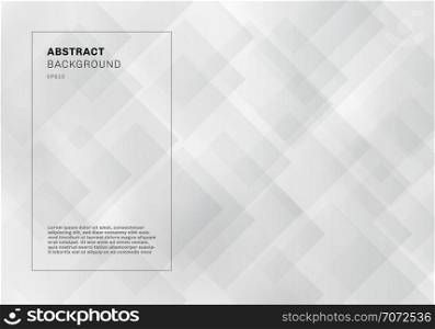 Abstract elegant geometric squares overlapping white and gray color background technology style. Vector illustration