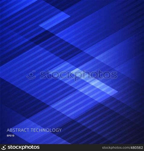 Abstract elegant geometric triangles blue background with diagonal lines pattern. Vector illustration