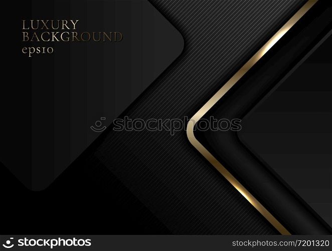 Abstract elegant gold and black shiny square round on dark background luxury style. You can use for vip invitation card or flyer, poster, banner web, brochure, etc. Vector illustration