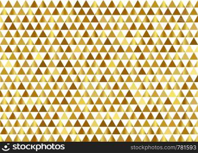 Abstract elegant gold gradient geometric triangles pattern on white background and texture. Luxury premium styles. Vector illustration