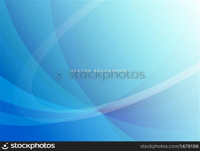 Abstract elegant light blue curve background. You can use for ad, poster, template, business presentation. Vector illustration