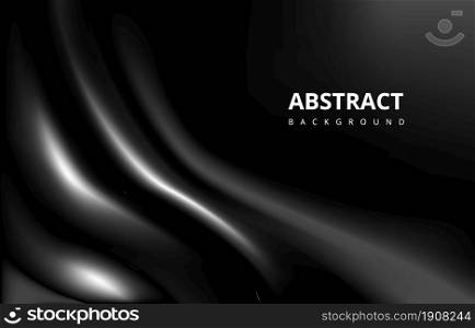 Abstract Elegant Luxury Black Silk Satin Fabric Wave Background Wallpaper