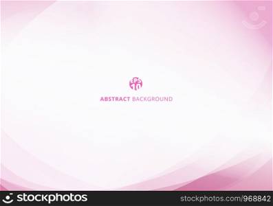 Abstract elegant pink pastel color curve light template on white background with space for your text. Vector illustration