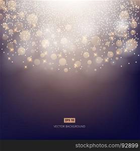 Abstract elegant shining dark background with bokeh, lights and fog background. Vector illustration