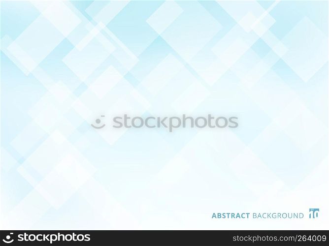 Abstract elegant squares shapes pattern overlay layer geometric white and blue gradient color background. Vector illustration