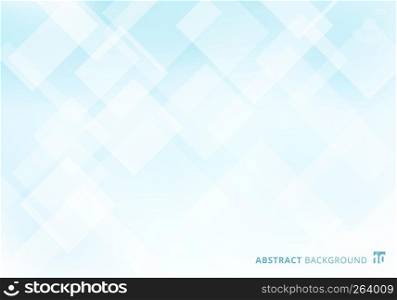 Abstract elegant squares shapes pattern overlay layer geometric white and blue gradient color background. Vector illustration