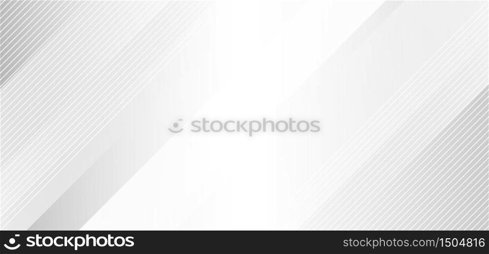 Abstract elegant white and gray background with diagonal stripes lines. Vector illustration