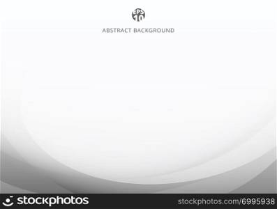 Abstract elegant white and gray light curve template on white background with copy space. Vector illustration