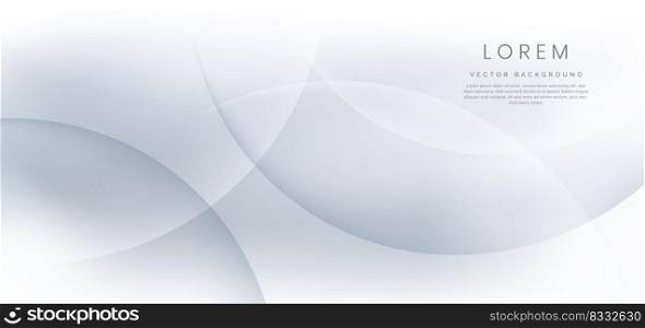 Abstract elegant white and grey circles shape overlapping background. Vector illustration
