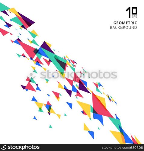 Abstract element colorful and creative modern geometric overlapping triangles perspective on white background. Vector illustration