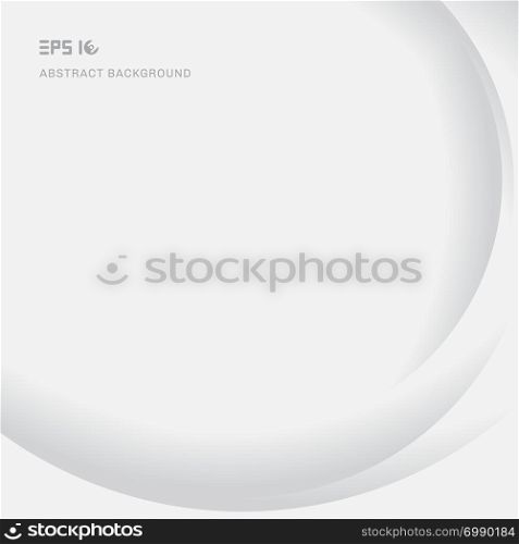 Abstract element modern curve texture smooth white background with shadow and copy space. Vector illustration