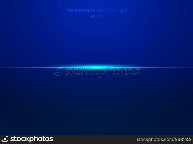 Abstract elements blue light laser lines horizontal on dark background. Technology style. vector illustration.