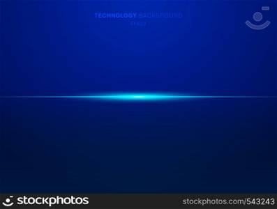 Abstract elements blue light laser lines horizontal on dark background. Technology style. vector illustration.
