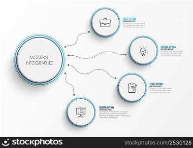 Abstract elements of graph infographic template with label, integrated circles. Business concept with 4 options. For content, diagram, flowchart, steps, parts, timeline infographics, workflow layout,