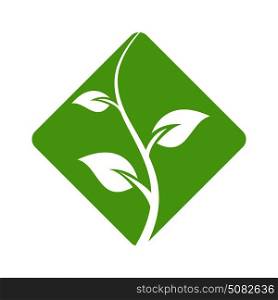 Abstract emblem plant logo design.