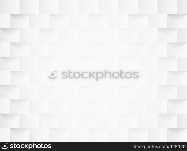Abstract . Embossed geometric square white background ,light and shadow .Vector.