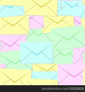 Abstract envelopes background. Seamless. Pastel palette.Vector illustration.
