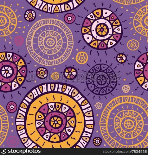 Abstract Ethnic background. Hand Drawn Vector seamless pattern.