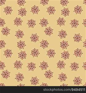 Abstract ethnic bud flower seamless pattern. Stylized floral botanical wallpaper. For fabric design, textile print, wrapping paper, cover. Vector illustration. Abstract ethnic bud flower seamless pattern. Stylized floral botanical wallpaper.