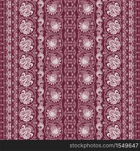 Abstract ethnic floral stripe seamless pattern, ornamental vector vintage background. Abstract ethnic floral pattern, vector background