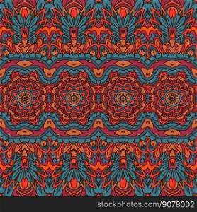 Abstract ethnic ornamental seamless pattern. ethnic bohemia fashion a indian autumn seamless pattern tribal. Ethnic tribal bright color print asian design.. Abstract vintage textile ethnic seamless pattern ornamental. Vector tribal art background indian geometry
